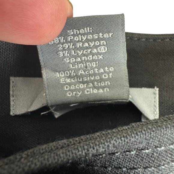 Ann Taylor Black Button Front Lined Straight Above Knee Dressy Skirt Size 14 - Picture 6 of 6